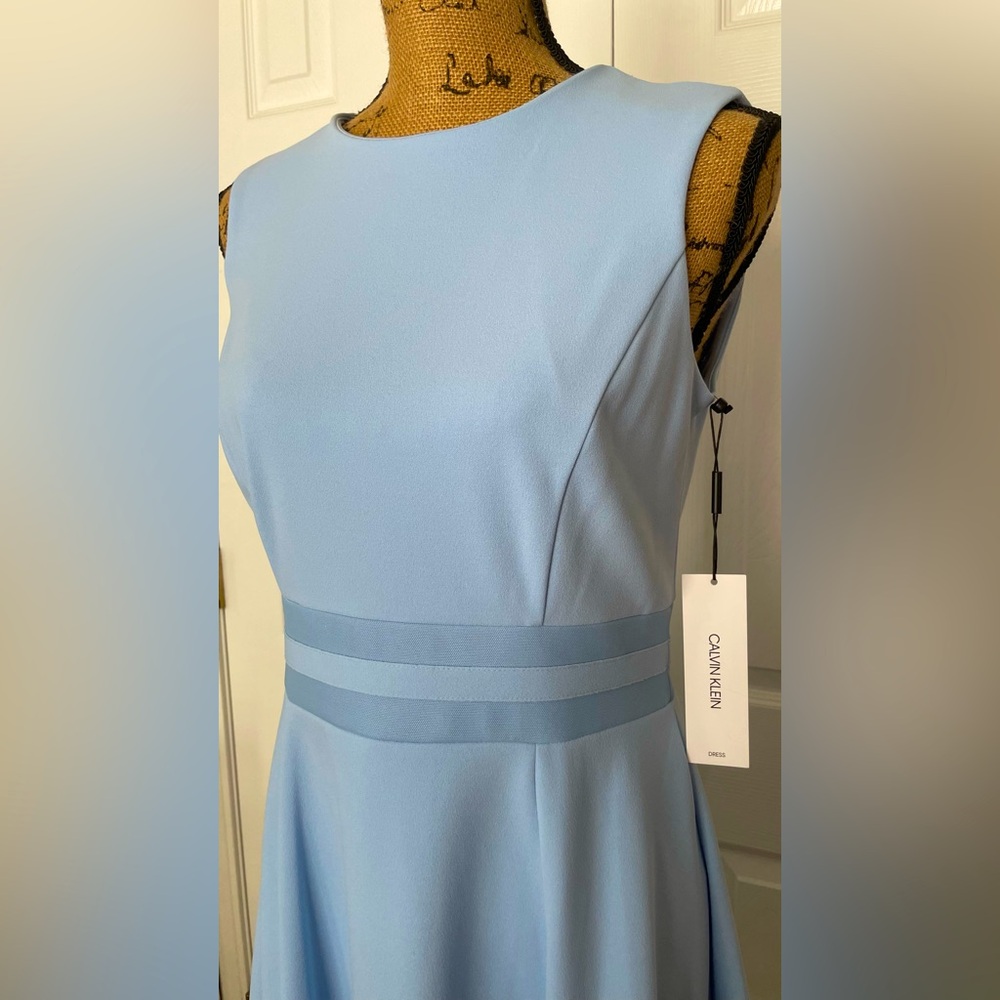 Calvin Klein Light Blue Fit & Flare Dress - Size 8 (NWT)
